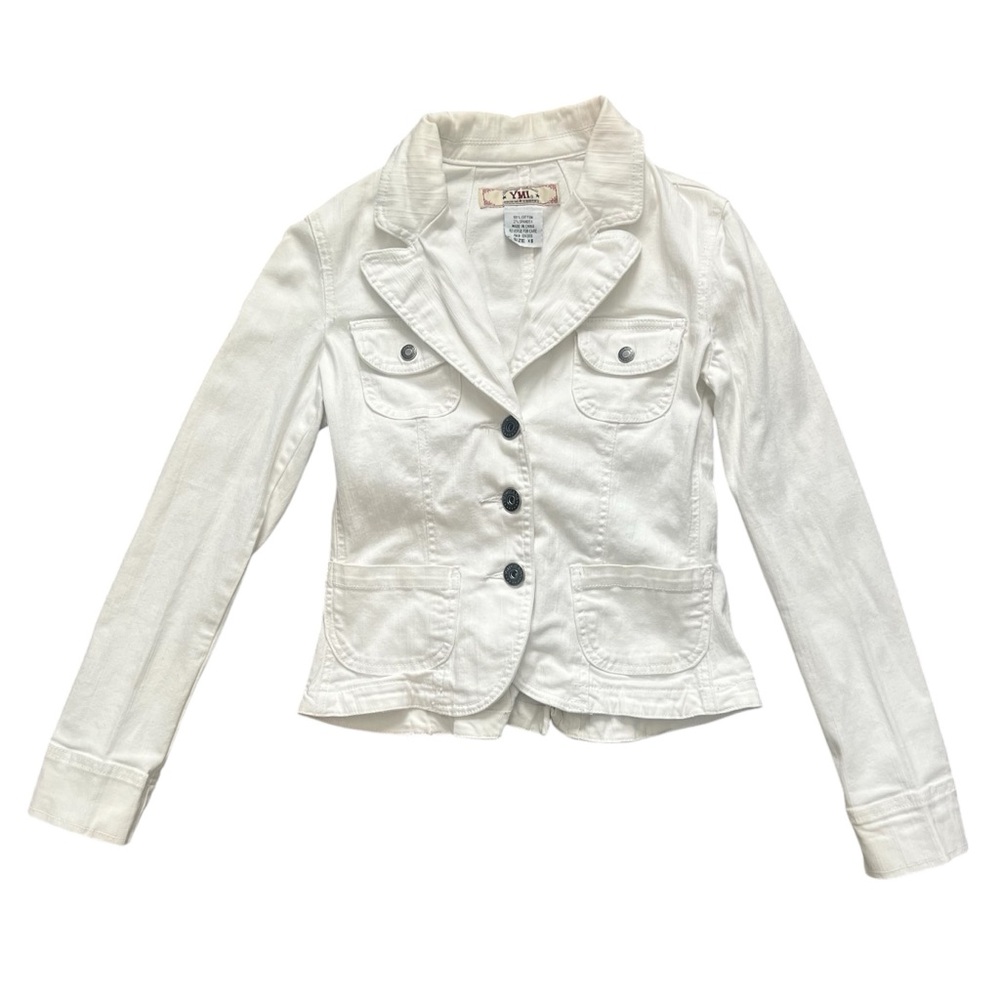 YMI White Denim Blazer Jacket Size XS